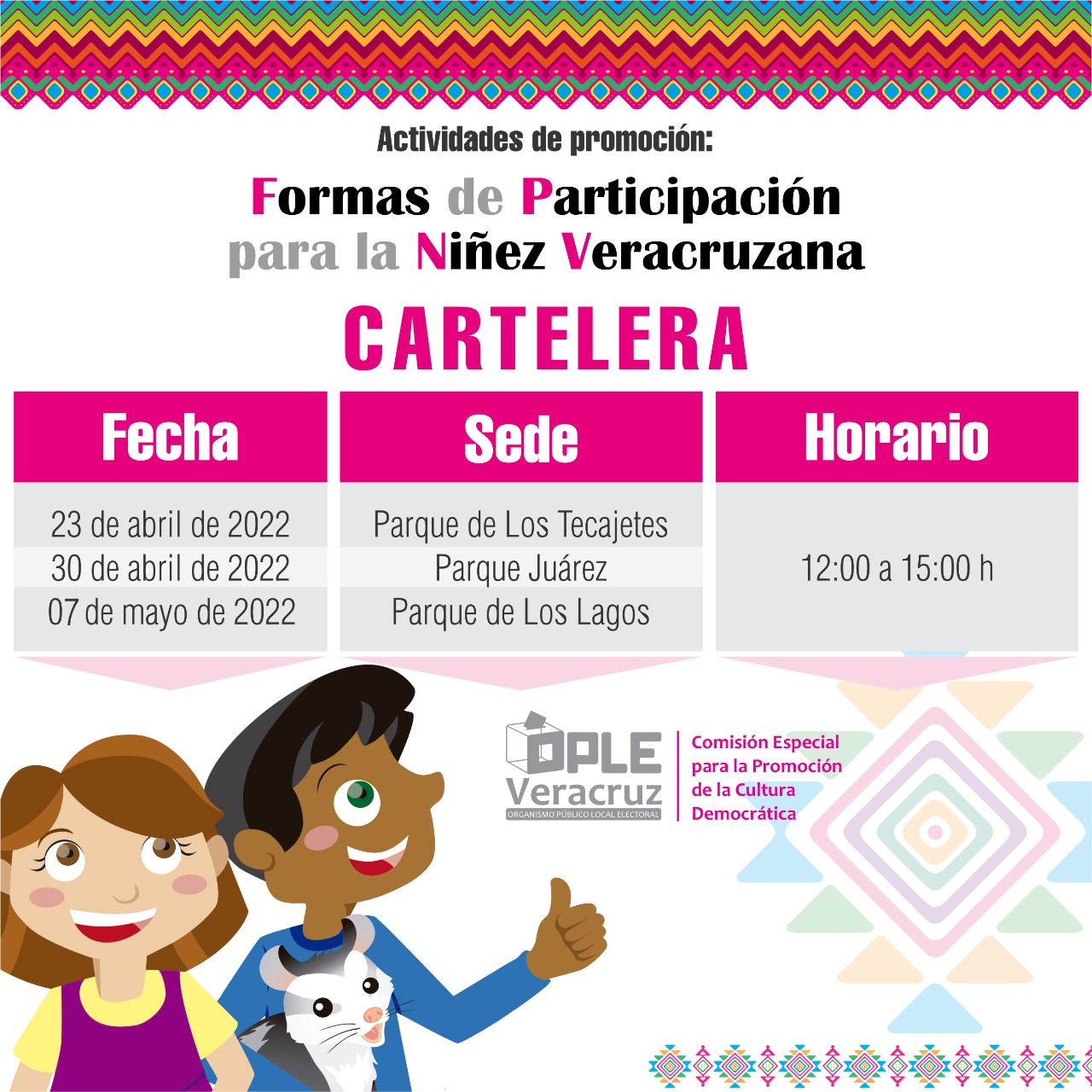 OPLE Veracruz organiza actividades de difusión del derecho a la participación de la niñez, en el marco del Día del niño y la niña